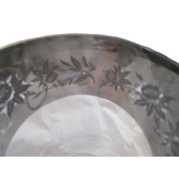 Vintage Silver Etch Thistle Floral Rim Mid Mod Zombie Glasses Wear GUC A Pair - Picture 11 of 16